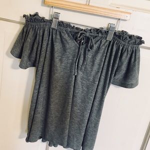 Nordstrom - SM Off The Shoulder Grey Strapless Top